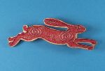Red Hare Brooch - laser-cut and handpainted