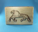 Pine box with a Viking horse