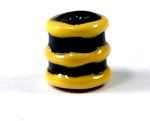 'Wasp' bead with raised bands of yellow from Sebbersund, Denmark