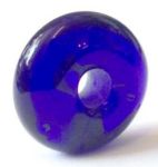  Flat biconical cobalt blue Roman glass bead from Lincolnshire
