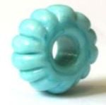 Medium turquoise blue Roman glass melon bead from Lincolnshire