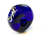 Cobalt glass Roman bead with black & white cable from Chesterholm