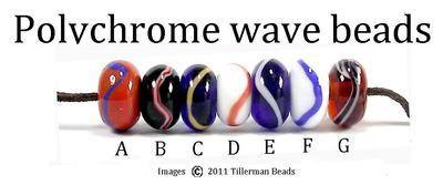 Polychrome 'Wave' beads