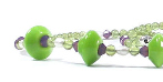 'Estelle' - green bicones with pearls, peridot and Swarovski