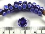 Small eye beads in cobalt blue and white
