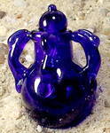 Cobalt blue four-handled miniature  Roman glass amphoriskos
