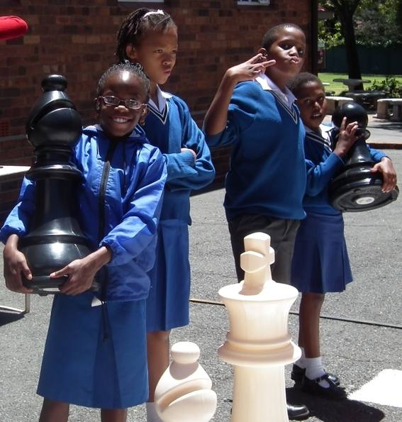 st vincents school for the deaf with their new bigchess set