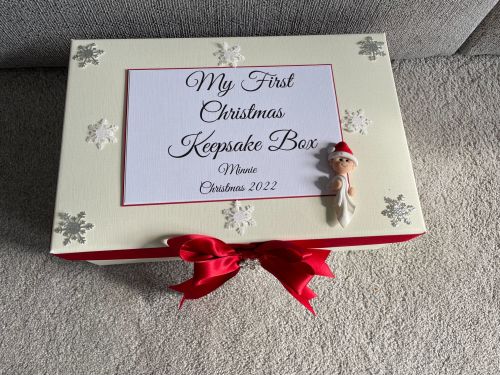 Personalised Baby's First Christmas Keepsake Box, Memory Box