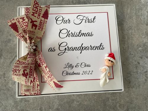 Personalised Baby's First Christmas as Grandparents Keepsake Book, Memory B