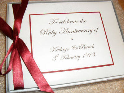 PERSONALISED RUBY/SILVER/GOLDEN WEDDING ANNIVERSARY GUEST BOOK/ PHOTO ALBUM