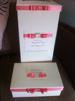 Diamante Heart Wedding Post Box & Keepsake Box 