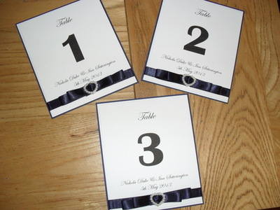 Pearl Heart Table Numbers