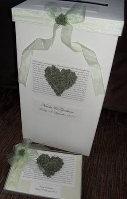 Large Rose Wedding Post Box & Guest Book
