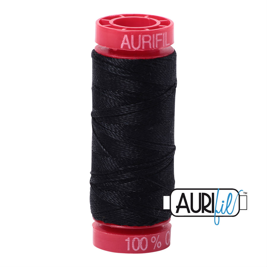 Aurifil Cotton 12wt - 2692 Black - 50 metres