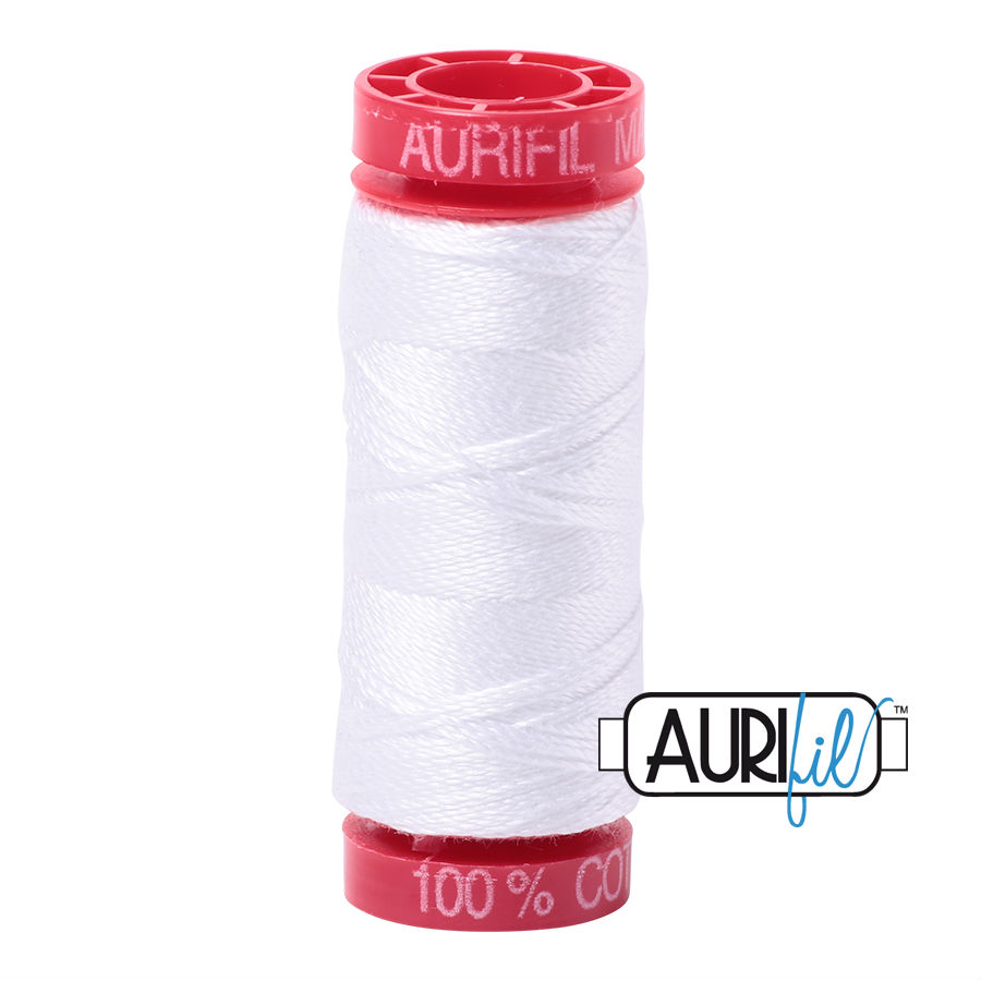 Aurifil Cotton 12wt - 2024 White - 50 metres