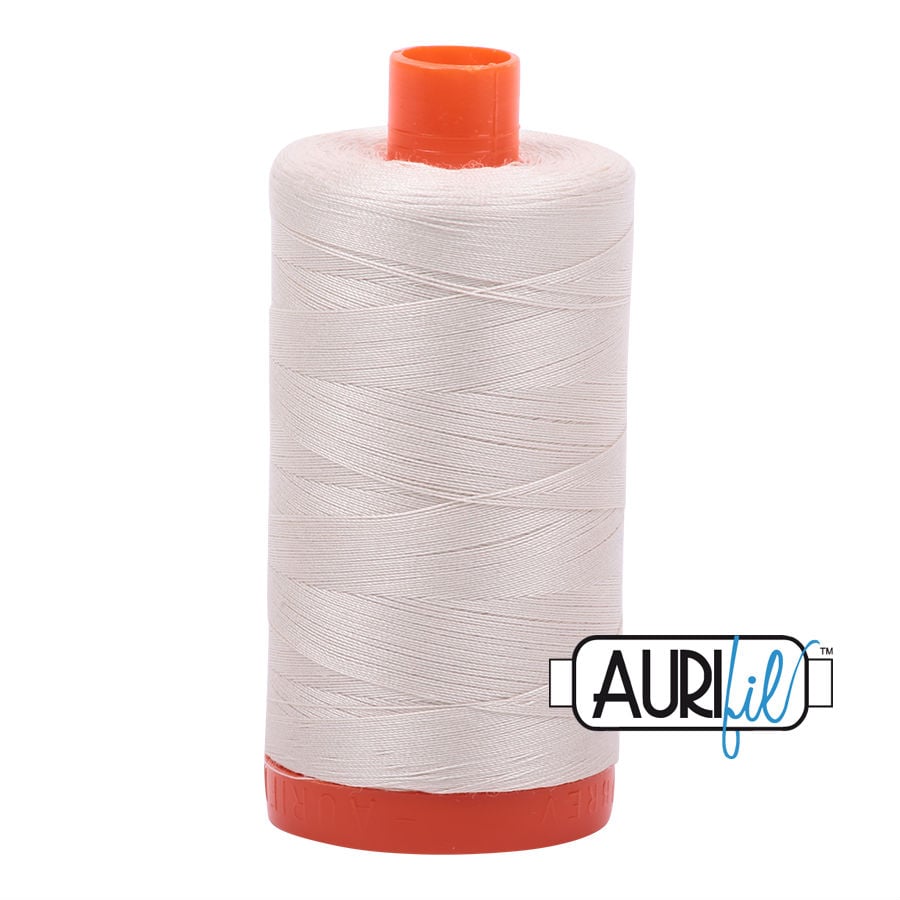 Aurifil Cotton 50wt, 2309 Silver White