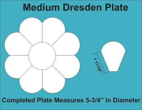 8 Petal Medium Dresden Plate Paper Pieces
