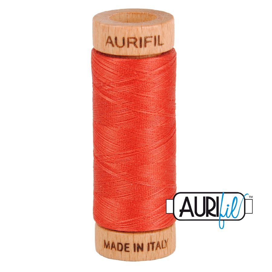 Aurifil Cotton 80wt - 2255 Dark Red Orange - 274 metres