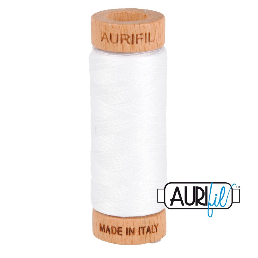 Aurifil Cotton 80wt - 2024 White - 274 metres