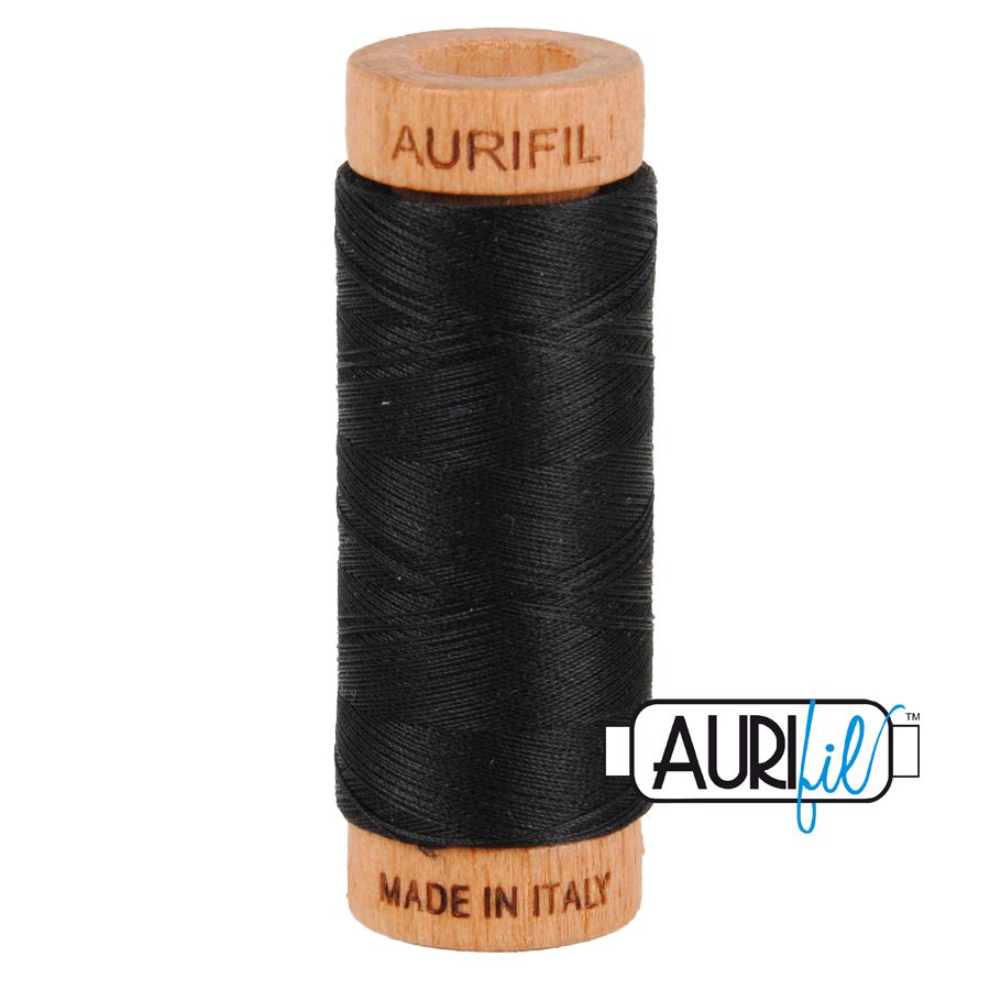 Aurifil Cotton 80wt - 2692 Black - 274 metres
