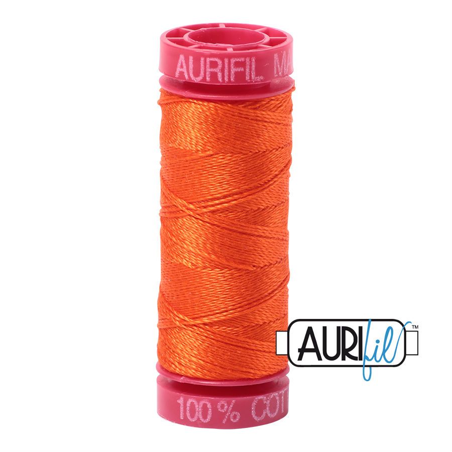 Aurifil Cotton 12wt - 1104 Neon Orange - 50 metres