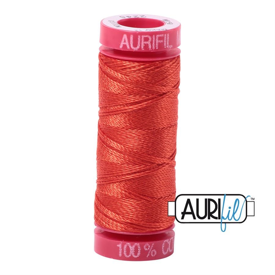 Aurifil Cotton 12wt, 2245 Red Orange