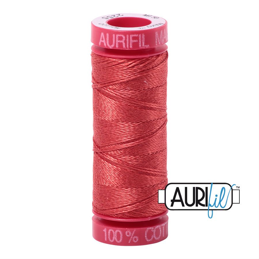 Aurifil Cotton 12wt, 2255 Dark Red Orange