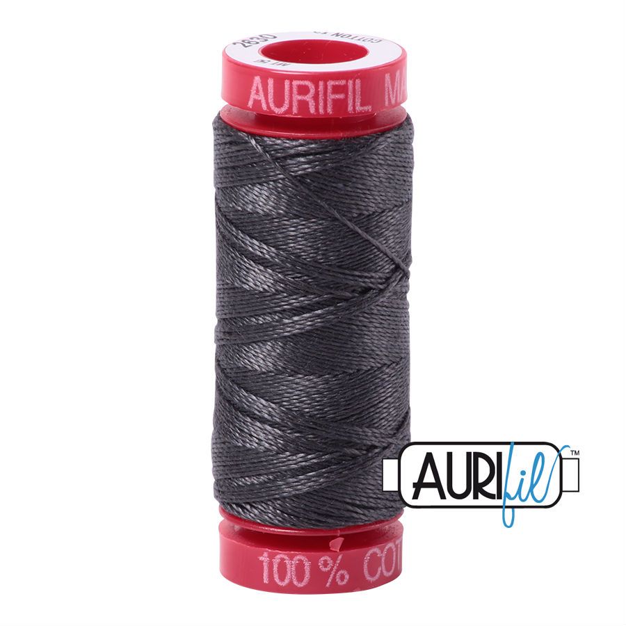 Aurifil Cotton 12wt - 2630 Dark Pewter - 50 metres