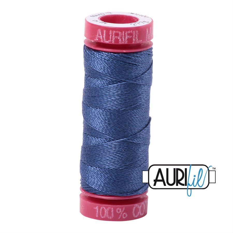 Aurifil Cotton 12wt - 2775 Steel Blue - 50 metres