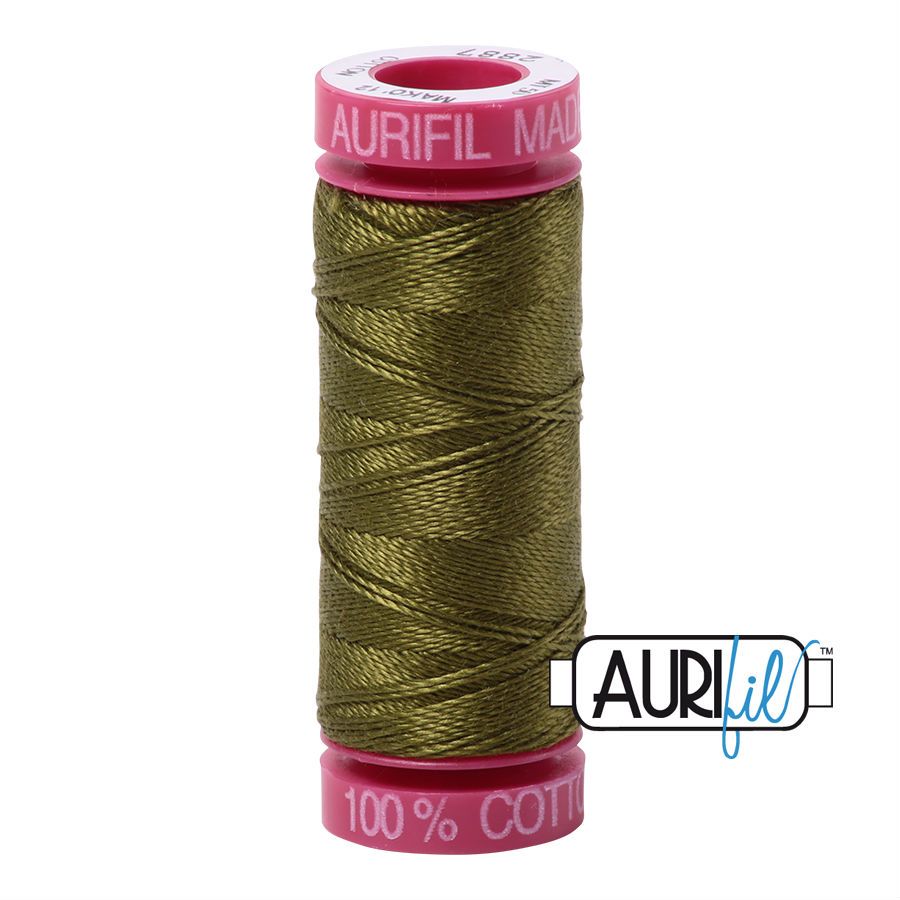 Aurifil Cotton 12wt - 2887 Very Dark Olive - 50 metres