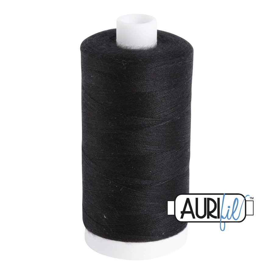Aurifil Cotton 60wt Bobbin Fill (Under-Thread) - Black - 1400 metres