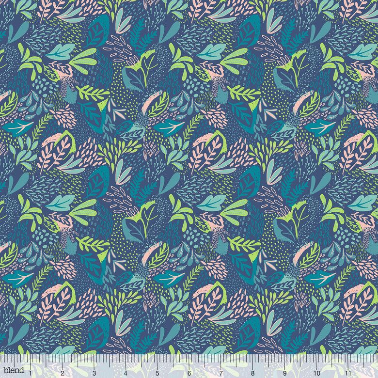 Blend Fabrics - Katy Tanis - Bwindi Forest - 124.104.05.1 Mountain Foliage Blue
