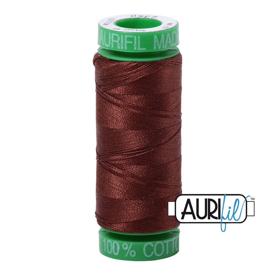 Aurifil Cotton 40wt, 2360 Chocolate
