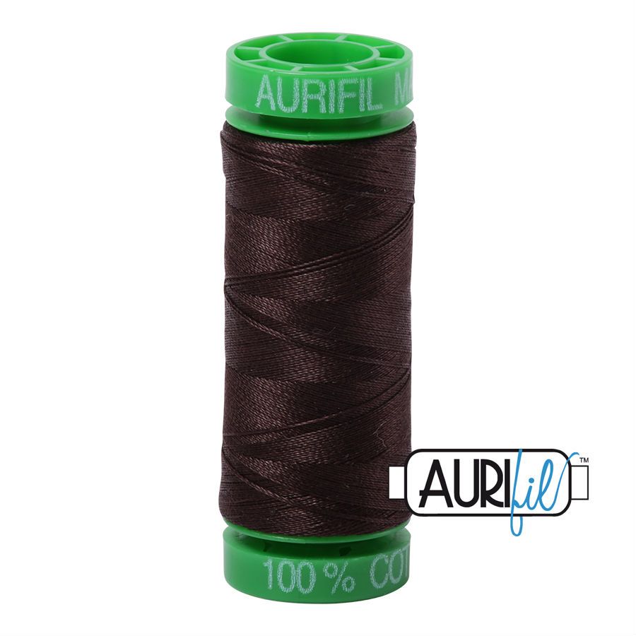 Aurifil Cotton 40wt, 1130 Very Dark Bark