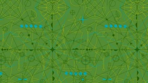 Makower - Alison Glass - Sun Prints 2018 - Compass - 8673G Shamrock