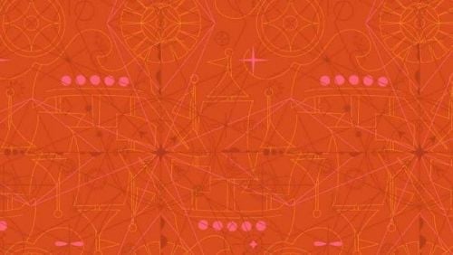 Makower - Alison Glass - Sun Prints 2018 - Compass - 8673O Marmalade