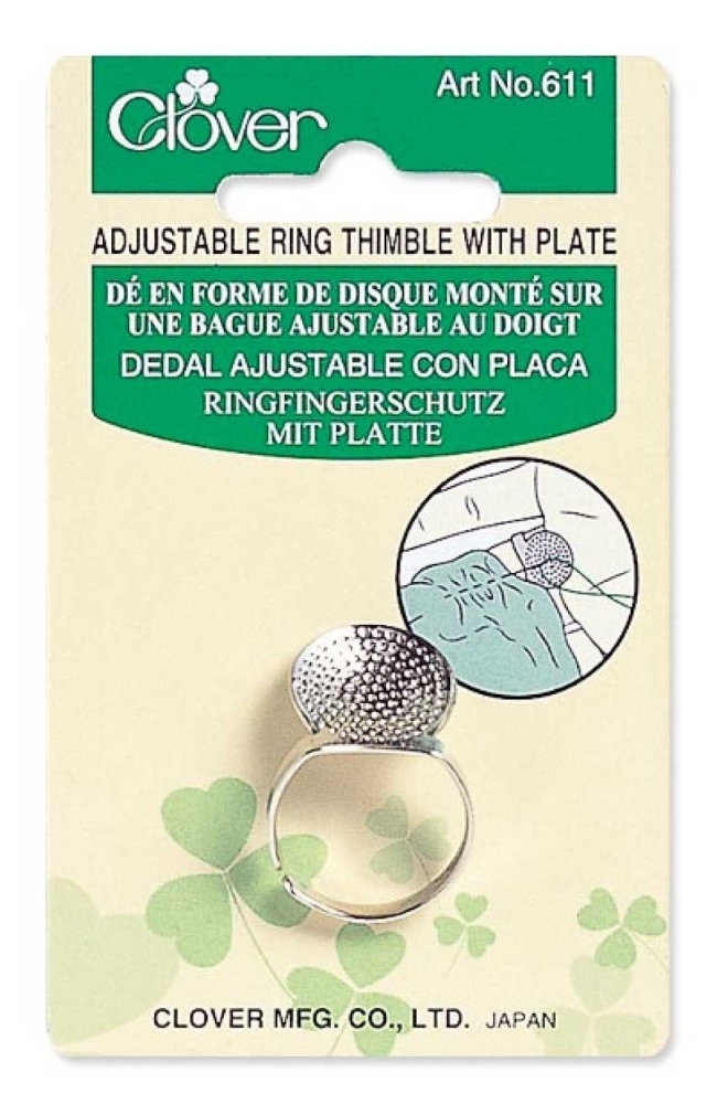 Adjustable Ring Thimble with Plate (Clover)