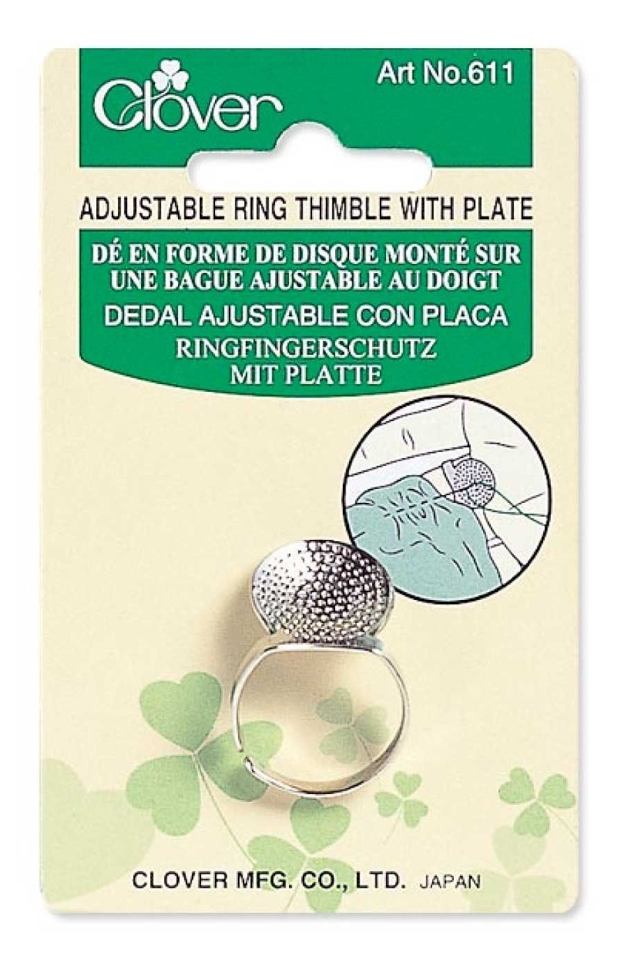 Clover - Adjustable Ring Thimble with Plate