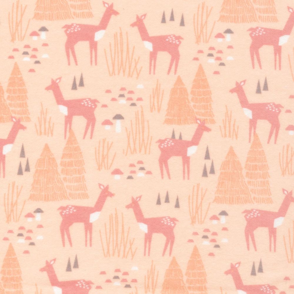 Brushed Cotton Flannel - Field Day - No. 1027-01 Roam Free (Pink) - Cloud 9