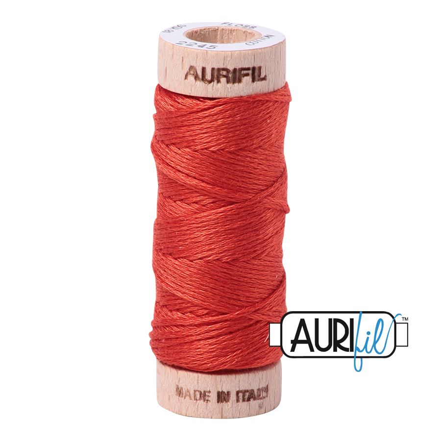 Aurifil Cotton Embroidery Floss, 2245 Red Orange