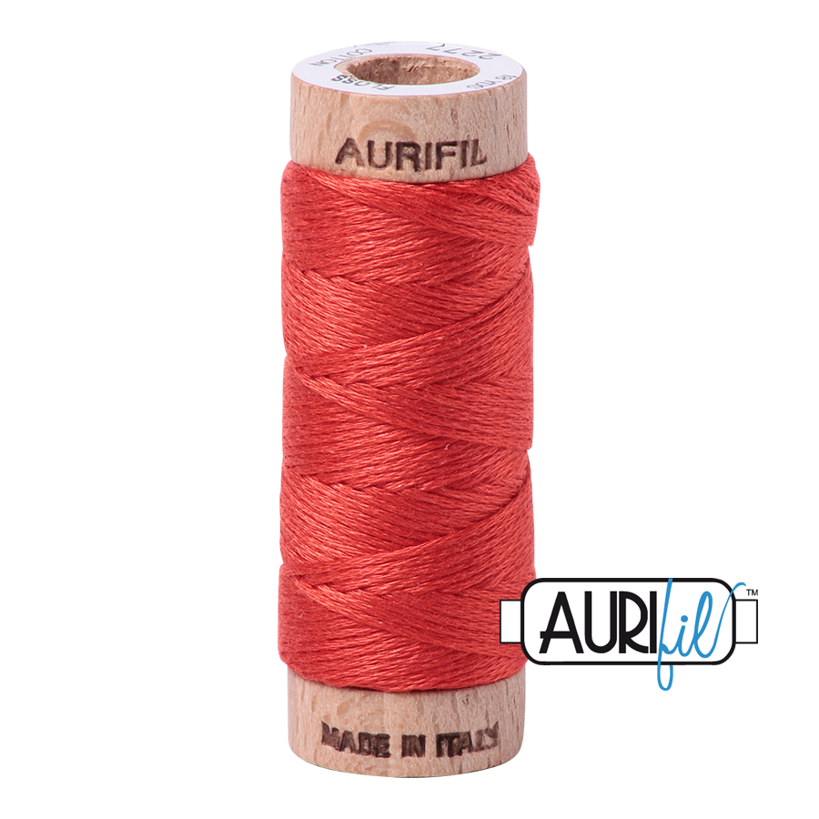Aurifil Cotton Embroidery Floss, 2277 Light Red Orange