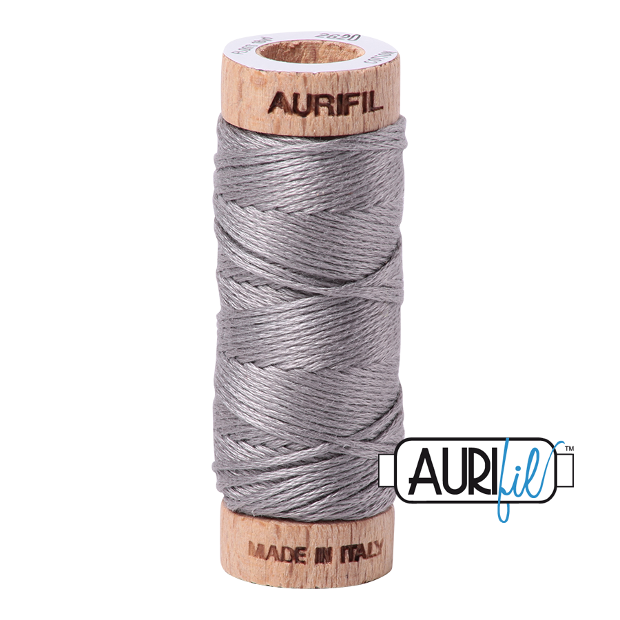 Aurifil Cotton Embroidery Floss, 2620 Stainless Steel