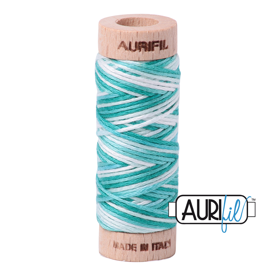 Aurifil Cotton Embroidery Floss, 4654 Turquoise Foam (Variegated)