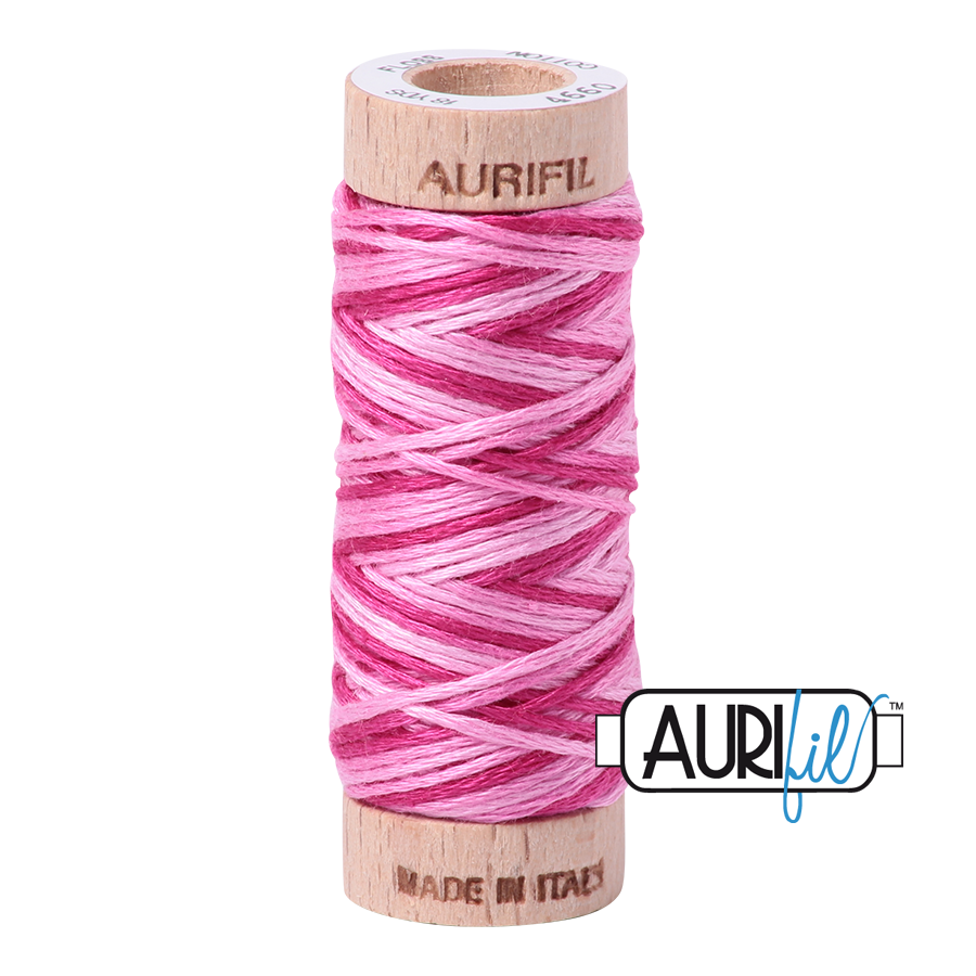 Aurifil Cotton Embroidery Floss, 4660 Pink Taffy (Variegated)