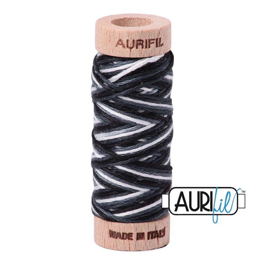 Aurifil Cotton Embroidery Floss, 4665 Graphite (Variegated)