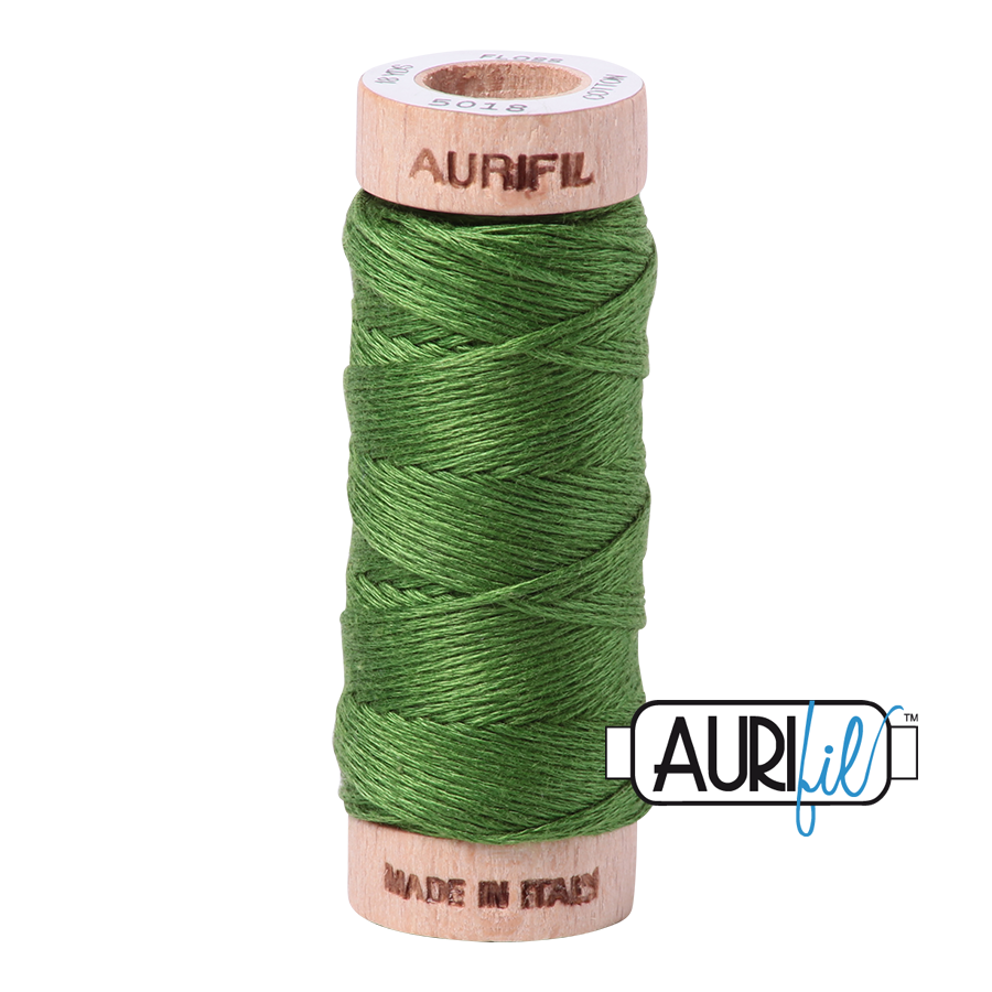 Aurifil Cotton Embroidery Floss, 5018 Dark Grass Green