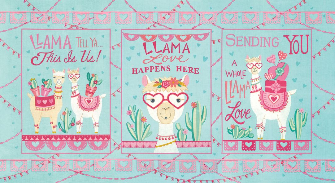 Moda - Llama Love - Panel - No. 19920 13 (Aqua Mint)