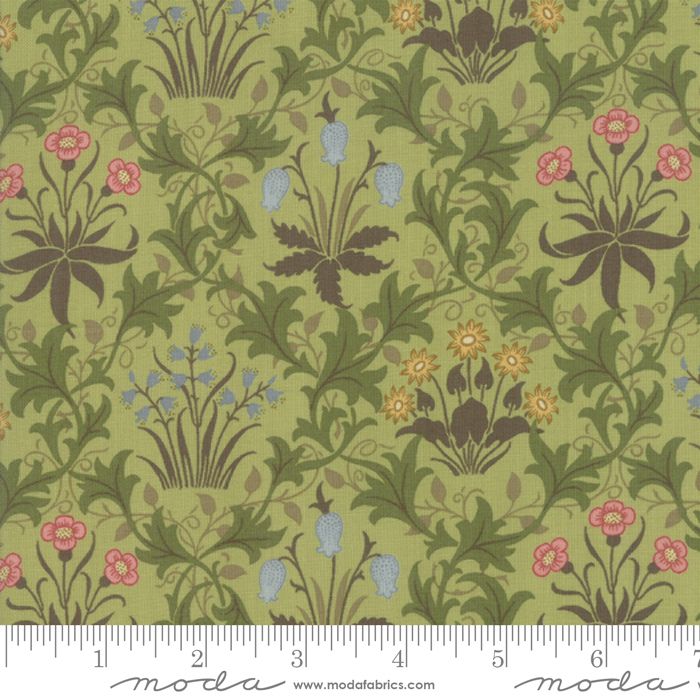 Last Piece - 90cm length - May Morris Studio - Celandine 1896 - No. 7341 14 (Sage) - Moda Fabrics
