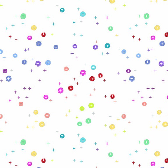 Makower - Rainbow Sprinkles - Buttons  - White - 2/9426L