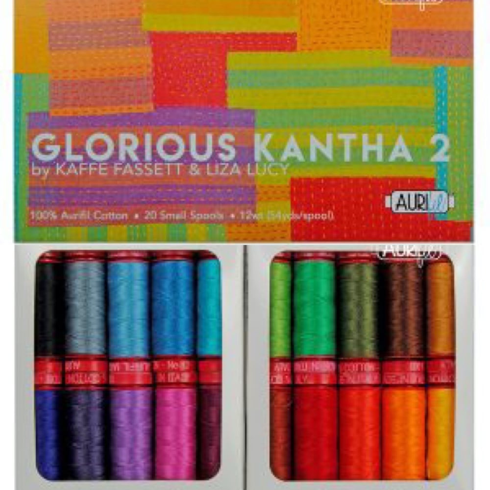 Aurifil Designer Collection - Glorious Kantha 2 by Kaffe Fassett & Liza Lucy - 20 Small Spools of  Cotton 12wt